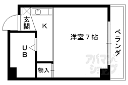 京阪本線 伏見桃山駅 徒歩2分の賃貸マンション 4階1Kの間取り