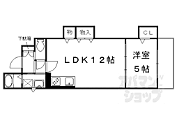 JR山陰本線 太秦駅 徒歩9分の賃貸アパート 2階1LDKの間取り