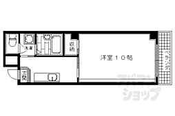 阪急京都本線 京都河原町駅 徒歩1分の賃貸マンション 2階1Kの間取り