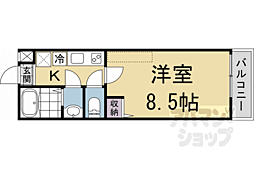 京福電気鉄道北野線 龍安寺駅 徒歩2分の賃貸マンション 3階1Kの間取り