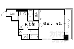 アスヴェル京都東寺前 3階1Kの間取り