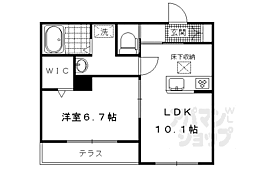 京阪本線 藤森駅 徒歩7分の賃貸アパート 1階1LDKの間取り