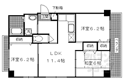 阪急京都本線 西院駅 徒歩15分の賃貸マンション 5階3LDKの間取り