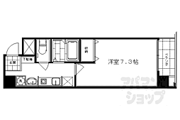 京都市営烏丸線 五条駅 徒歩3分の賃貸マンション 9階1Kの間取り
