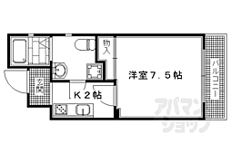 阪急京都本線 西院駅 徒歩7分の賃貸マンション 1階1Kの間取り