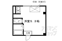 ステーション京都女子ハイツ 3階ワンルームの間取り