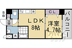 JR山陰本線 二条駅 徒歩4分の賃貸マンション 4階1LDKの間取り