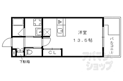 未麗梅小路 1階ワンルームの間取り
