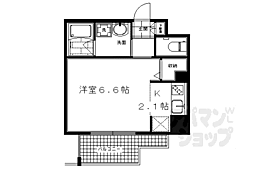 阪急京都本線 西京極駅 徒歩1分の賃貸マンション 4階ワンルームの間取り