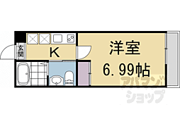 Ｋａｍｏ　Ｒｉｖｅｒ　清水五条 1階1Kの間取り