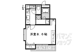 京都市営烏丸線 竹田駅 徒歩9分の賃貸マンション 5階1Kの間取り