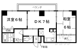 エグゼ東山 5階2DKの間取り