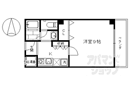 メディナ烏丸 9階1Kの間取り