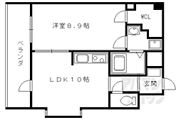 JR山陰本線 二条駅 徒歩2分の賃貸マンション 8階1LDKの間取り