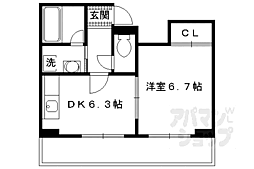 JR奈良線 桃山駅 徒歩3分の賃貸マンション 4階1DKの間取り