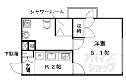 阪急京都本線 西院駅 徒歩7分の賃貸マンション 3階1Kの間取り