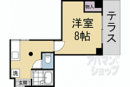 京福電気鉄道北野線 北野白梅町駅 徒歩17分の賃貸マンション 2階1Kの間取り