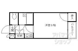 東野サンハイツ 4階1Kの間取り
