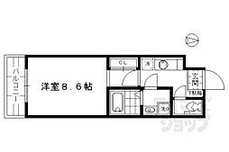 京阪本線 龍谷大前深草駅 徒歩16分の賃貸マンション 4階1Kの間取り