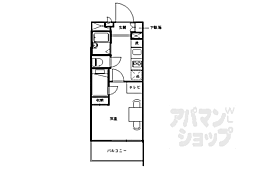 JR山陰本線 丹波口駅 徒歩8分の賃貸マンション 1階1Kの間取り