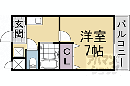 JR山陰本線 嵯峨嵐山駅 徒歩5分の賃貸マンション 1階1Kの間取り