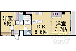 メゾン　グラウコ 1階2DKの間取り