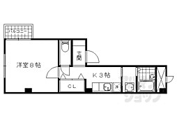パインベルテ御陵 501 5階1Kの間取り