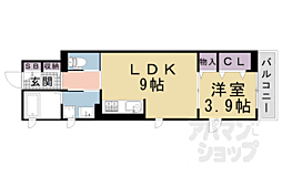 近鉄京都線 伏見駅 徒歩7分の賃貸アパート 2階1LDKの間取り