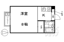 鞘町フラッツ 1階1Kの間取り