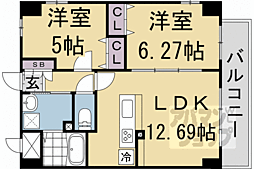 メゾン1番館 5階2LDKの間取り