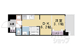 プレサンスＴＨＥ　ＫＹＯＴＯ　澄華 2階1DKの間取り