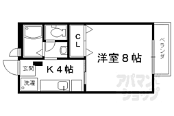 阪急嵐山線 松尾大社駅 徒歩14分の賃貸アパート 2階1Kの間取り