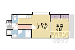 プラネシア星の子山科三条 4階1LDKの間取り