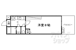 JR山陰本線 丹波口駅 徒歩6分の賃貸マンション 1階1Kの間取り