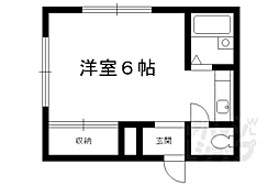 阪急京都本線 西院駅 徒歩6分の賃貸マンション 1階1Kの間取り