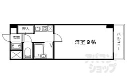 ソルフィー山科 4階1Kの間取り