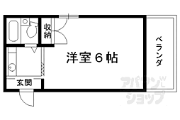 京阪本線 伏見桃山駅 徒歩16分の賃貸マンション 3階ワンルームの間取り