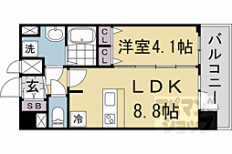 プレサンス十条凜華 7階1LDKの間取り