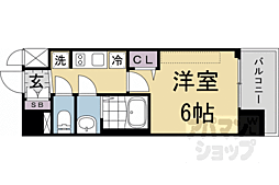 プレサンス十条凜華 5階1Kの間取り