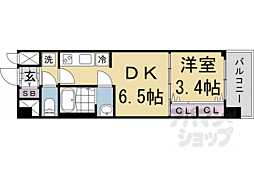 プレサンス十条凜華 4階1DKの間取り