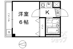 プレジデント河合 4階1Kの間取り