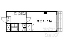 JR山陰本線 丹波口駅 徒歩7分の賃貸マンション 1階1Kの間取り