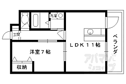 京阪本線 墨染駅 徒歩10分の賃貸マンション 5階1LDKの間取り