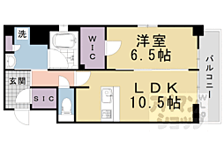 阪急京都本線 西院駅 徒歩15分の賃貸マンション 4階1LDKの間取り