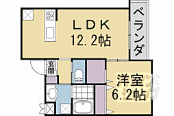 ロータス京都西大路 3階1LDKの間取り