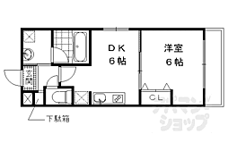 京阪本線 丹波橋駅 徒歩7分の賃貸マンション 1階1DKの間取り