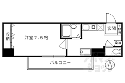 阪急京都本線 大宮駅 徒歩2分の賃貸マンション 6階1Kの間取り