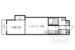 阪急京都本線 西京極駅 徒歩9分の賃貸マンション 2階1LDKの間取り