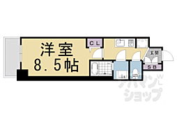 アドバンス京都エーデル 3階1Kの間取り