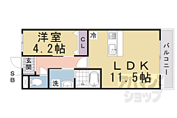 阪急京都本線 西京極駅 徒歩13分の賃貸マンション 3階1LDKの間取り